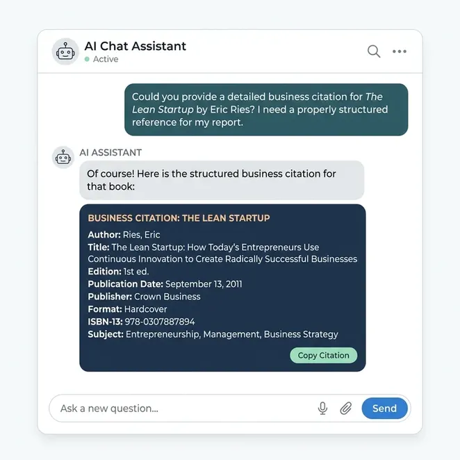 AI Chatbot answering a query