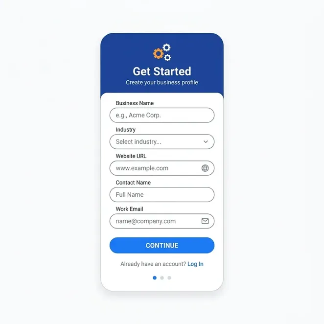 Onboarding Form Mobile UI